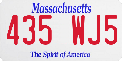 MA license plate 435WJ5