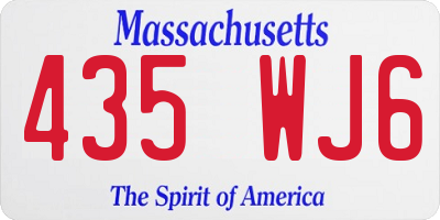 MA license plate 435WJ6