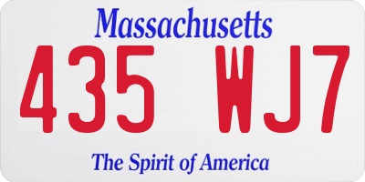 MA license plate 435WJ7