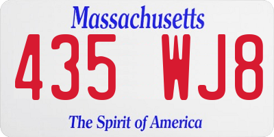 MA license plate 435WJ8