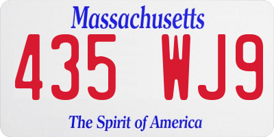 MA license plate 435WJ9