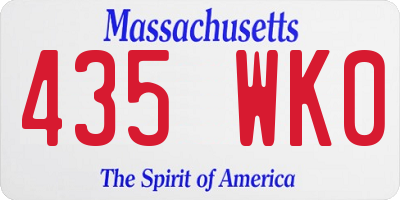 MA license plate 435WK0