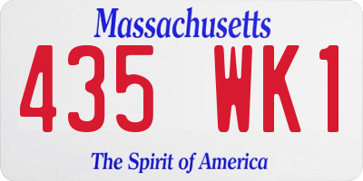 MA license plate 435WK1