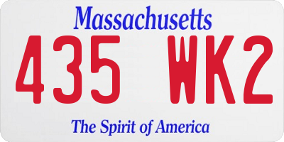 MA license plate 435WK2