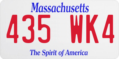 MA license plate 435WK4