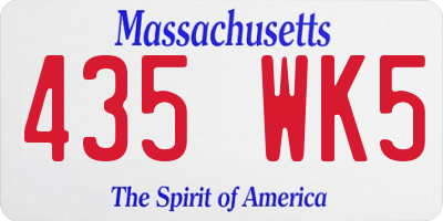 MA license plate 435WK5