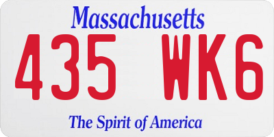 MA license plate 435WK6