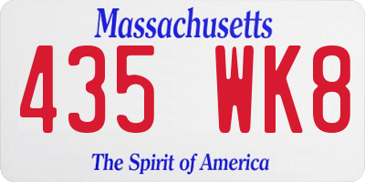 MA license plate 435WK8