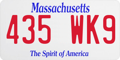 MA license plate 435WK9