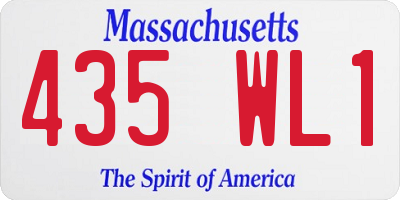 MA license plate 435WL1