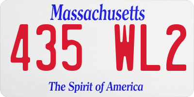 MA license plate 435WL2