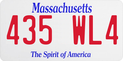 MA license plate 435WL4