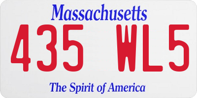 MA license plate 435WL5