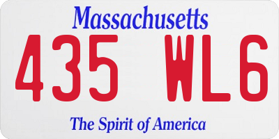 MA license plate 435WL6