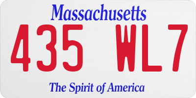 MA license plate 435WL7