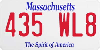 MA license plate 435WL8