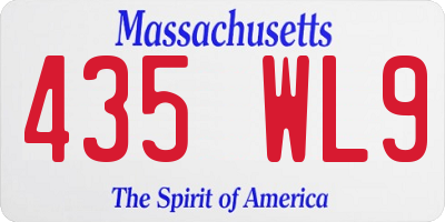 MA license plate 435WL9
