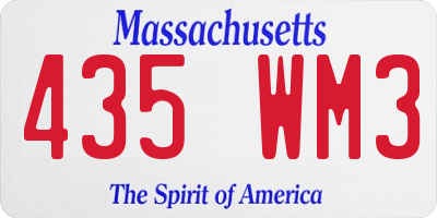 MA license plate 435WM3