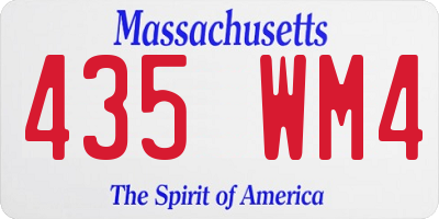 MA license plate 435WM4