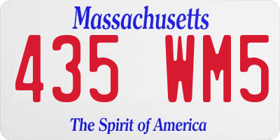 MA license plate 435WM5