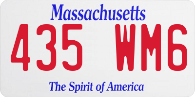 MA license plate 435WM6