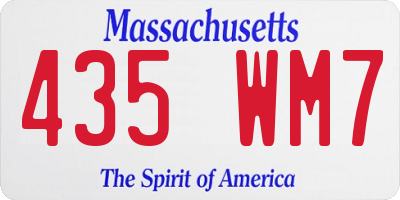 MA license plate 435WM7