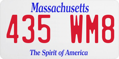 MA license plate 435WM8