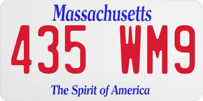 MA license plate 435WM9