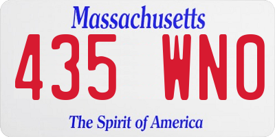 MA license plate 435WN0