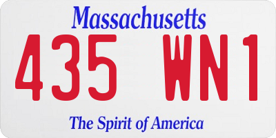 MA license plate 435WN1