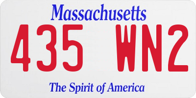 MA license plate 435WN2