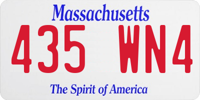 MA license plate 435WN4