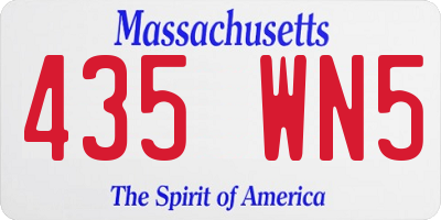 MA license plate 435WN5