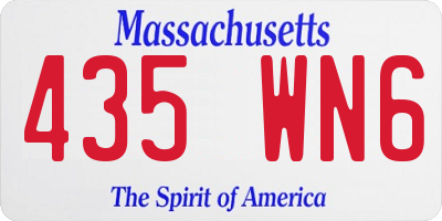 MA license plate 435WN6