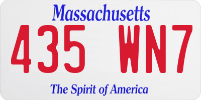 MA license plate 435WN7