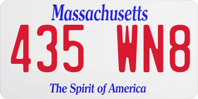 MA license plate 435WN8