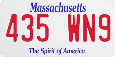 MA license plate 435WN9
