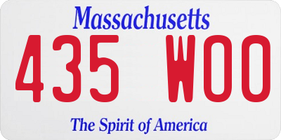 MA license plate 435WO0