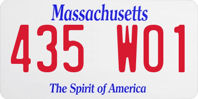 MA license plate 435WO1