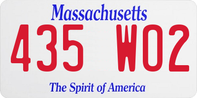 MA license plate 435WO2