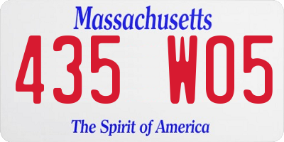 MA license plate 435WO5