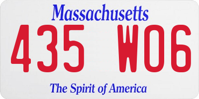 MA license plate 435WO6