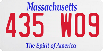 MA license plate 435WO9