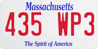 MA license plate 435WP3