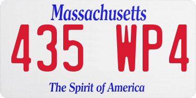 MA license plate 435WP4