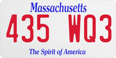 MA license plate 435WQ3