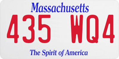 MA license plate 435WQ4
