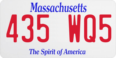 MA license plate 435WQ5