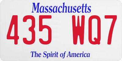 MA license plate 435WQ7