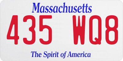 MA license plate 435WQ8